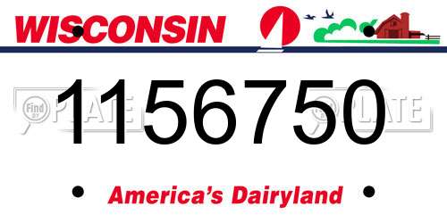 1156750 Wisconsin License Plate