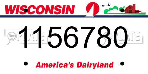 1156780 Wisconsin License Plate