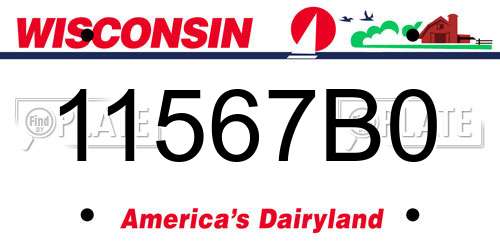 11567B0 Wisconsin License Plate