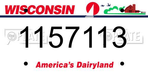 1157113 Wisconsin License Plate