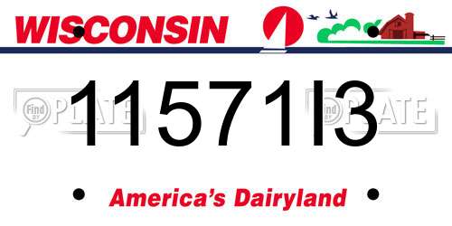 11571I3 Wisconsin License Plate