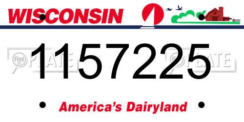 1157225 Wisconsin License Plate