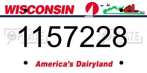 1157228 Wisconsin License Plate