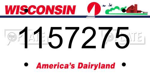 1157275 Wisconsin License Plate