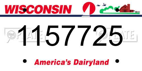 1157725 Wisconsin License Plate