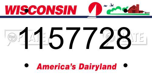 1157728 Wisconsin License Plate