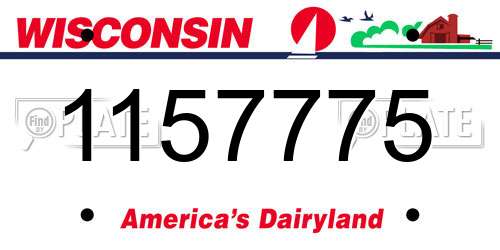 1157775 Wisconsin License Plate