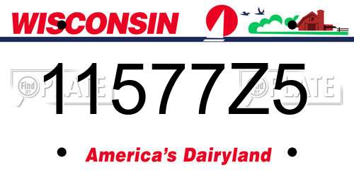 11577Z5 Wisconsin License Plate
