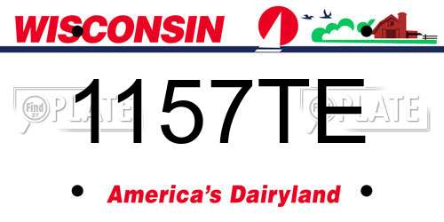 1157TE Wisconsin License Plate