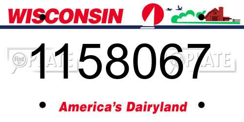 1158067 Wisconsin License Plate