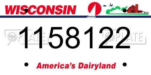 1158122 Wisconsin License Plate