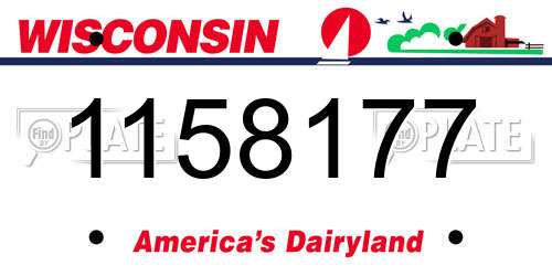 1158177 Wisconsin License Plate