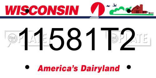 11581T2 Wisconsin License Plate