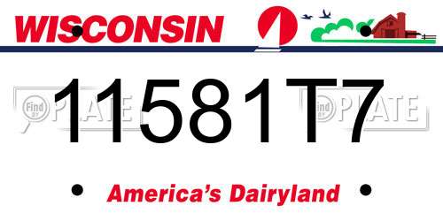 11581T7 Wisconsin License Plate