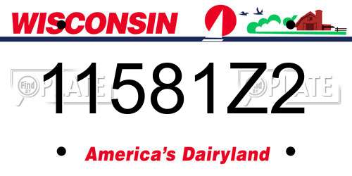 11581Z2 Wisconsin License Plate