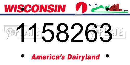 1158263 Wisconsin License Plate