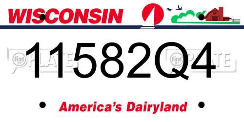 11582Q4 Wisconsin License Plate