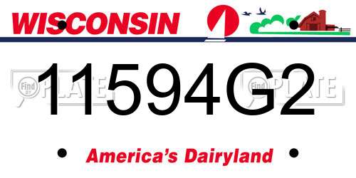 11594G2 Wisconsin License Plate