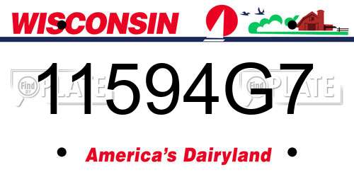 11594G7 Wisconsin License Plate