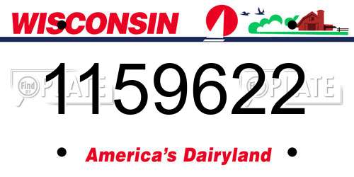 1159622 Wisconsin License Plate