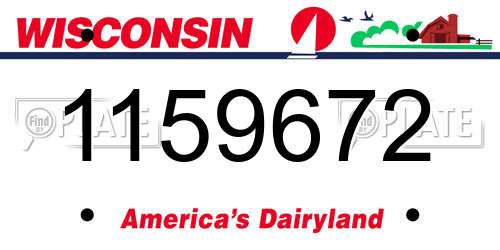 1159672 Wisconsin License Plate