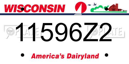 11596Z2 Wisconsin License Plate