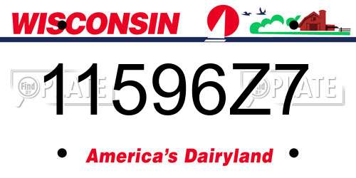 11596Z7 Wisconsin License Plate