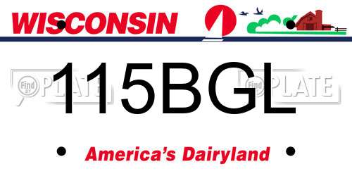 115BGL Wisconsin License Plate