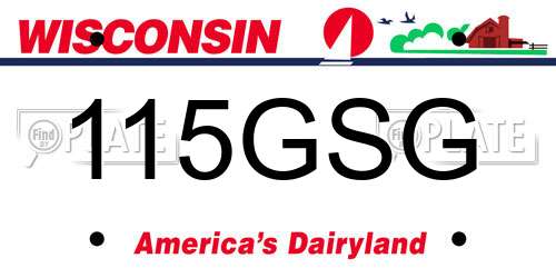 115GSG Wisconsin License Plate
