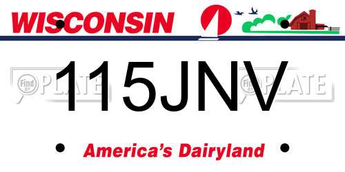 115JNV Wisconsin License Plate
