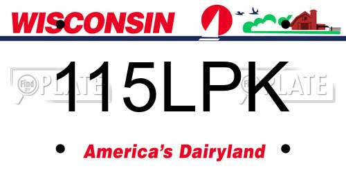 115LPK Wisconsin License Plate
