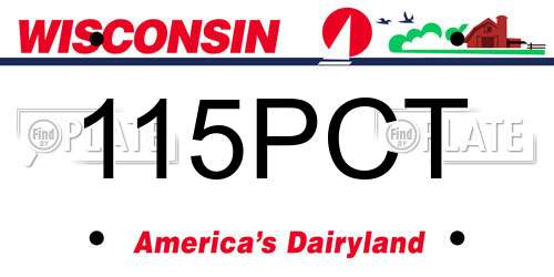 115PCT Wisconsin License Plate