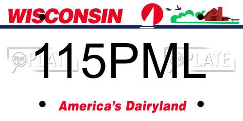 115PML Wisconsin License Plate