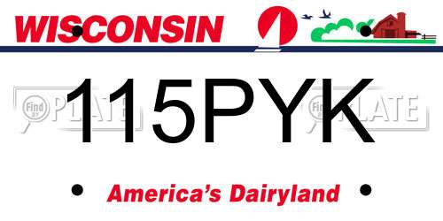 115PYK Wisconsin License Plate