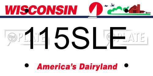 115SLE Wisconsin License Plate