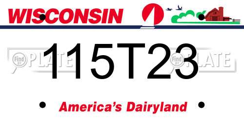 115T23 Wisconsin License Plate