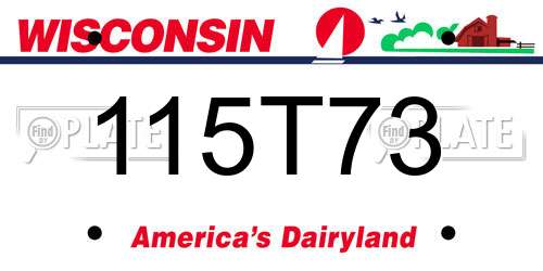 115T73 Wisconsin License Plate