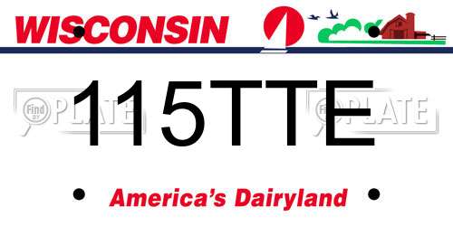 115TTE Wisconsin License Plate