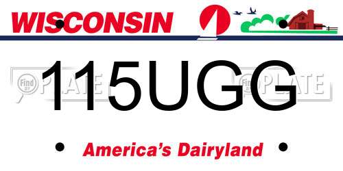 115UGG Wisconsin License Plate