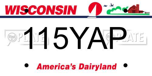 115YAP Wisconsin License Plate