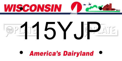 115YJP Wisconsin License Plate