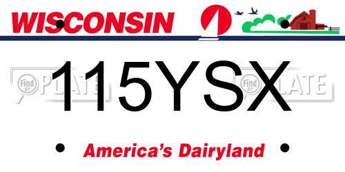 115YSX Wisconsin License Plate