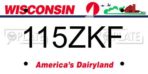 115ZKF Wisconsin License Plate