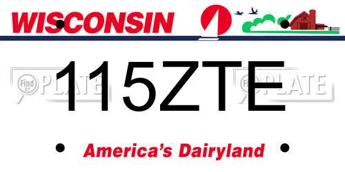 115ZTE Wisconsin License Plate