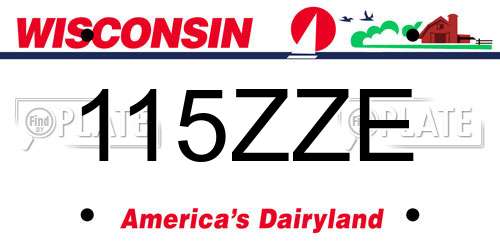115ZZE Wisconsin License Plate