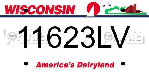 11623LV Wisconsin License Plate