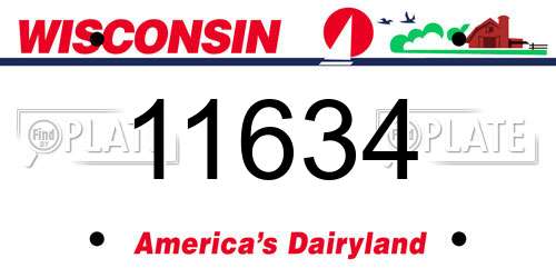 11634 Wisconsin License Plate