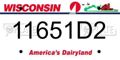 11651D2 Wisconsin License Plate