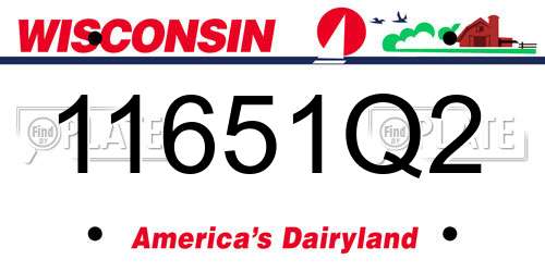 11651Q2 Wisconsin License Plate