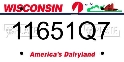 11651Q7 Wisconsin License Plate